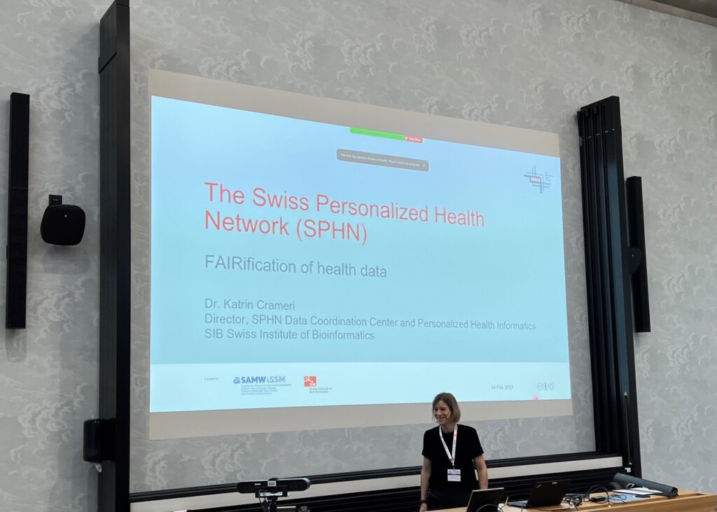The conference started off with a keynote from Dr. Katrin Crameri on “The Swiss Personalized Health Network”.
